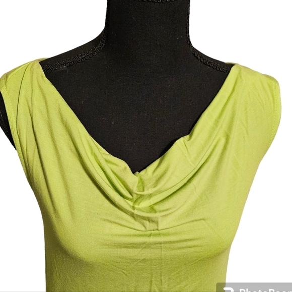 Sarin Mathews Neon Green Slouchy Neck Super Soft Blouse. Size S - Picture 3 of 6